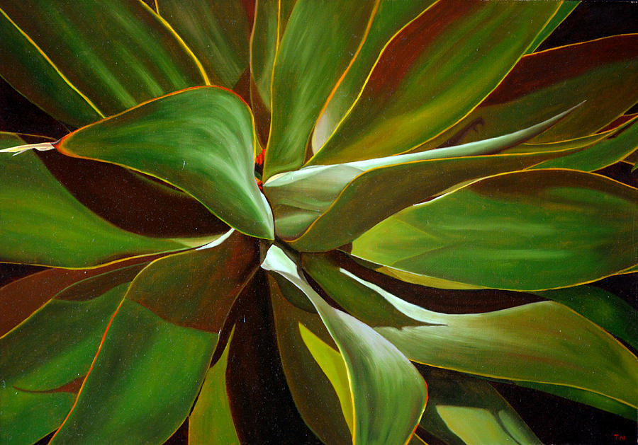 Plant Painting - Green by Thu Nguyen