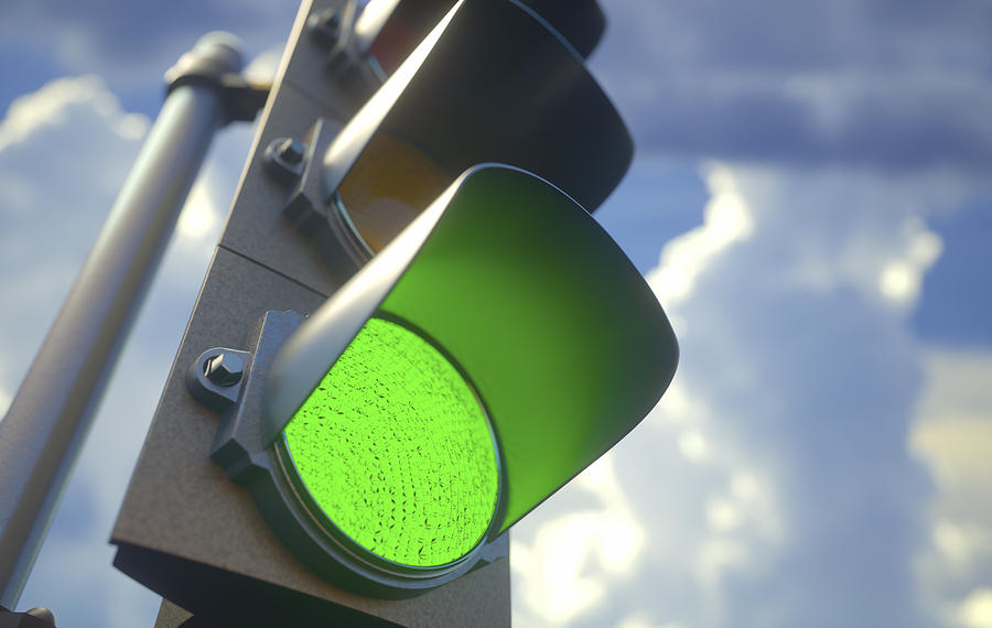 Green traffic light, illustration Photograph by Ktsdesign/science Photo Library
