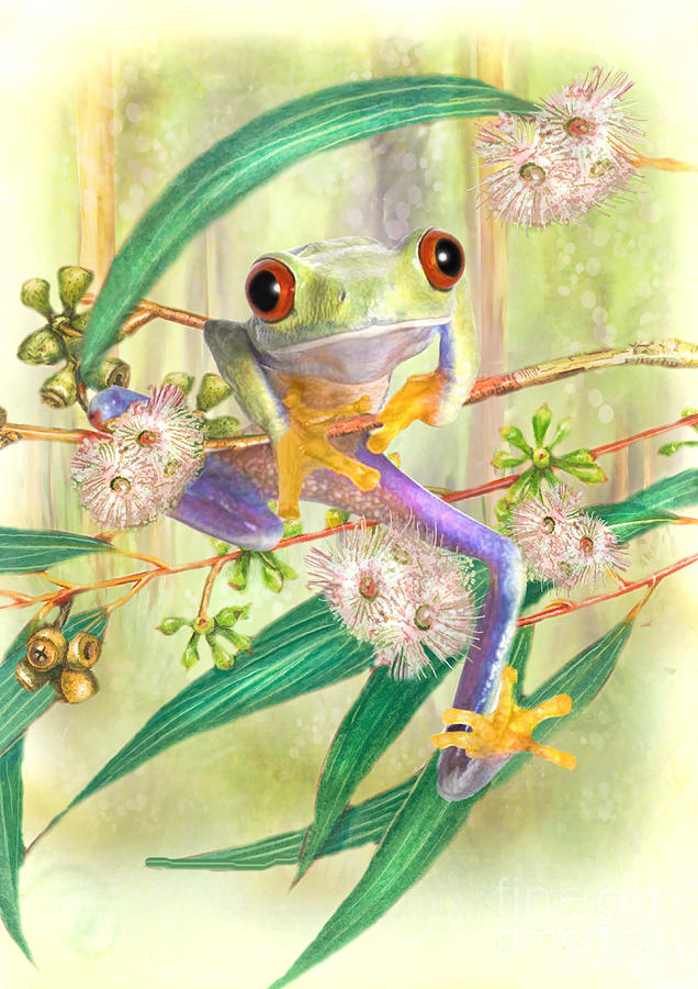 Green Tree Frog Digital Art by Trudi Simmonds
