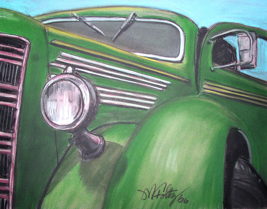 Green Truck Painting by Michael Foltz