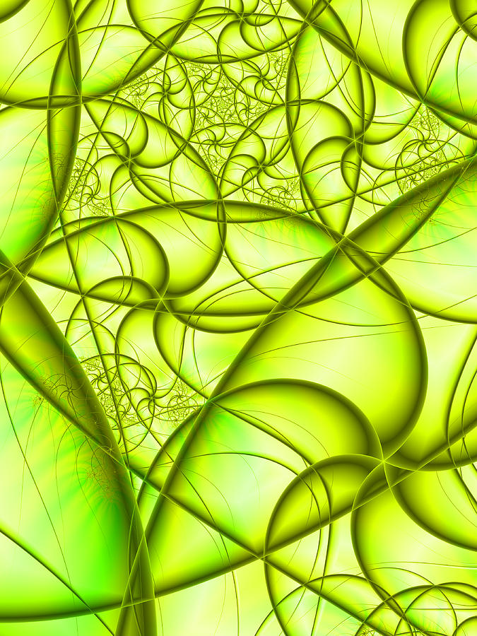 Green Vitality Fractal Digital Art by Gabiw Art