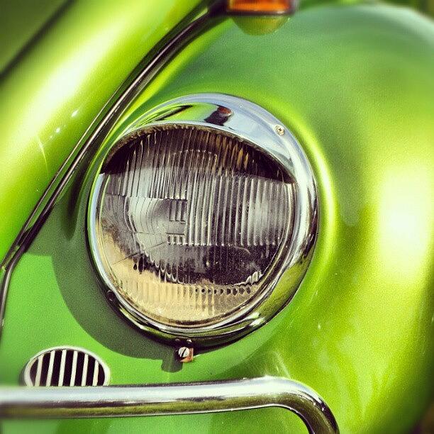 Car Photograph - Green VW beetle by Kirsten Hocking