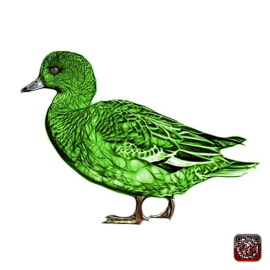 Green Wigeon Art - 7415 - WB Mixed Media by James Ahn
