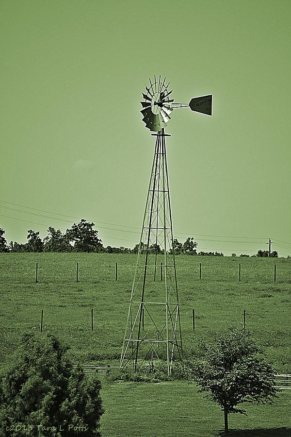 Green Windmill Photograph by Tara Potts