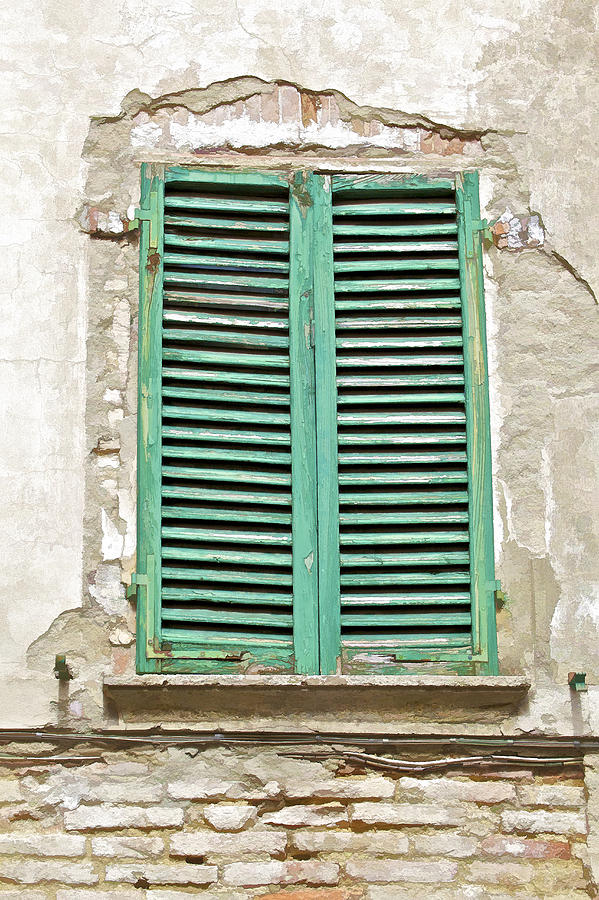 Green Window Shutter of Tuscany Photograph by David Letts