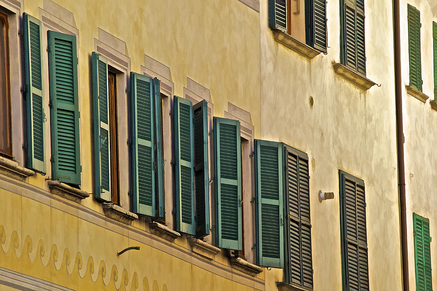 Green Window Shutters of Florence Photograph by David Letts