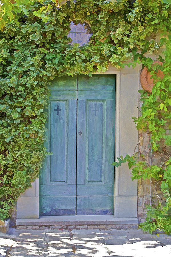 Green Wood Door of Tuscany Photograph by David Letts