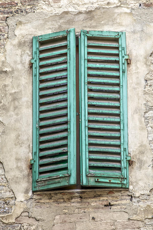 Green Wood Window Shutters of Florence Photograph by David Letts