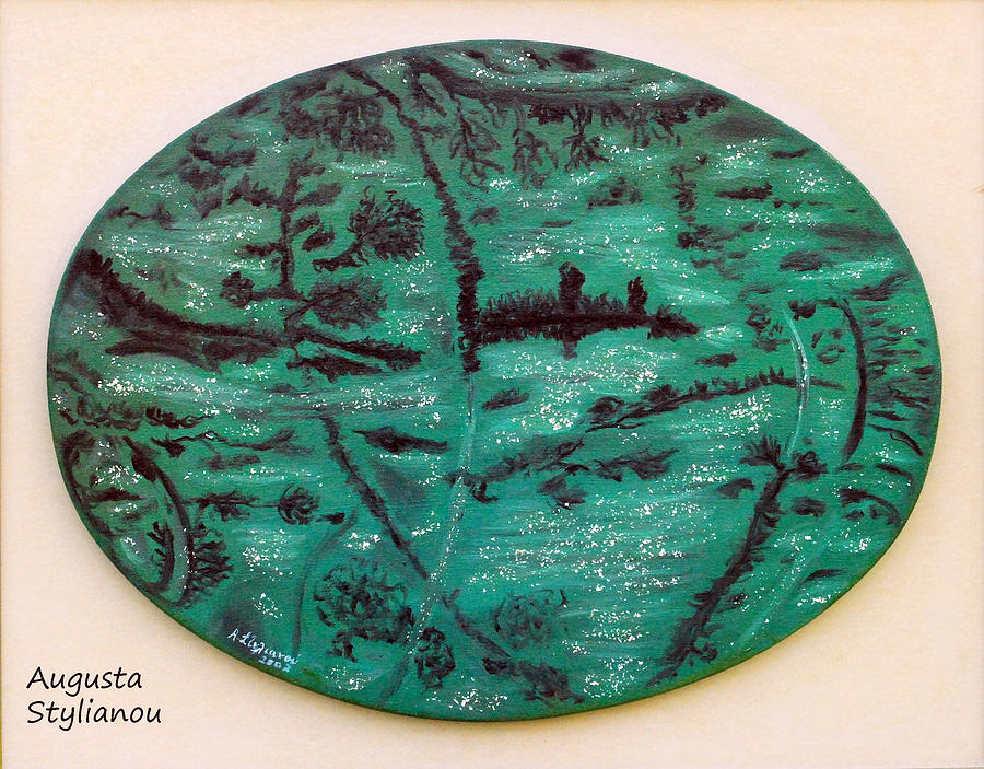 Green World Painting by Augusta Stylianou