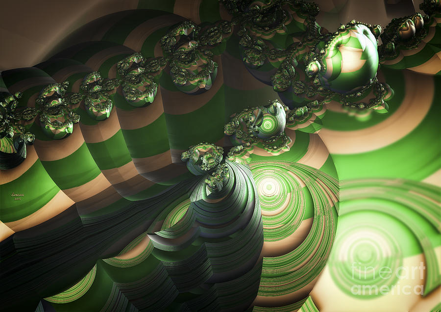 Green Worms Digital Art by Melissa Messick