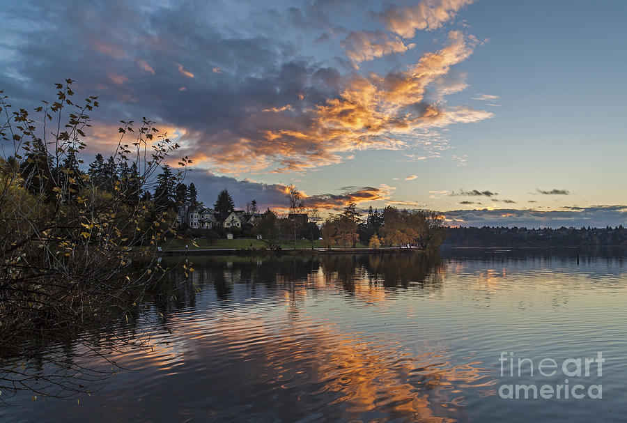 Greenlake Autumn Sunset Photograph by Mike Reid - Fine Art America