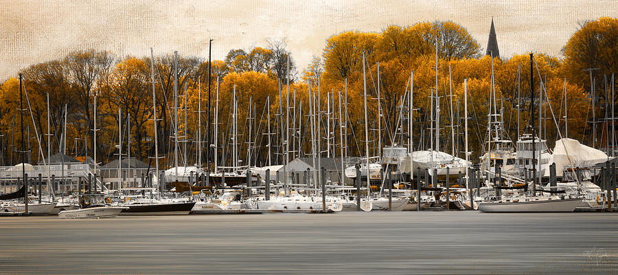 Rhode Island Photograph - Greenwich Bay Harbor in Rhode Island by Lourry Legarde