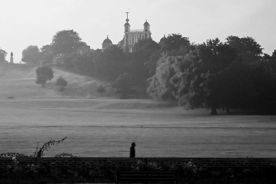 Greenwich Misty Morning Jog Photograph by David French
