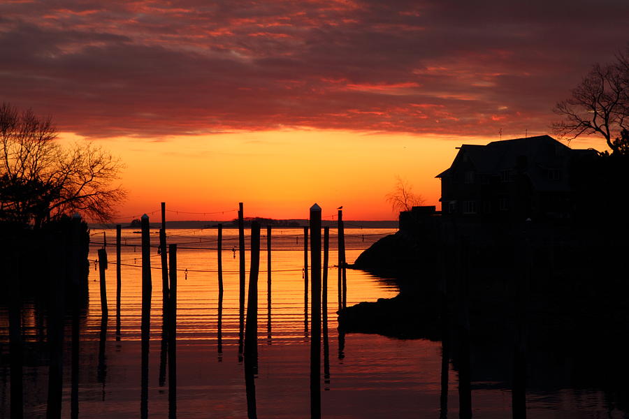 Sunset Photograph - Greenwich Sunset on the Lake by Simmons Tobias