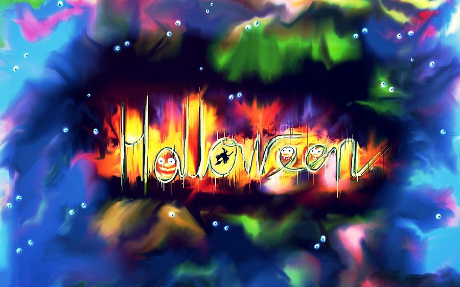 Halloween Painting - Greeting Card-4  by Karunita Kapoor