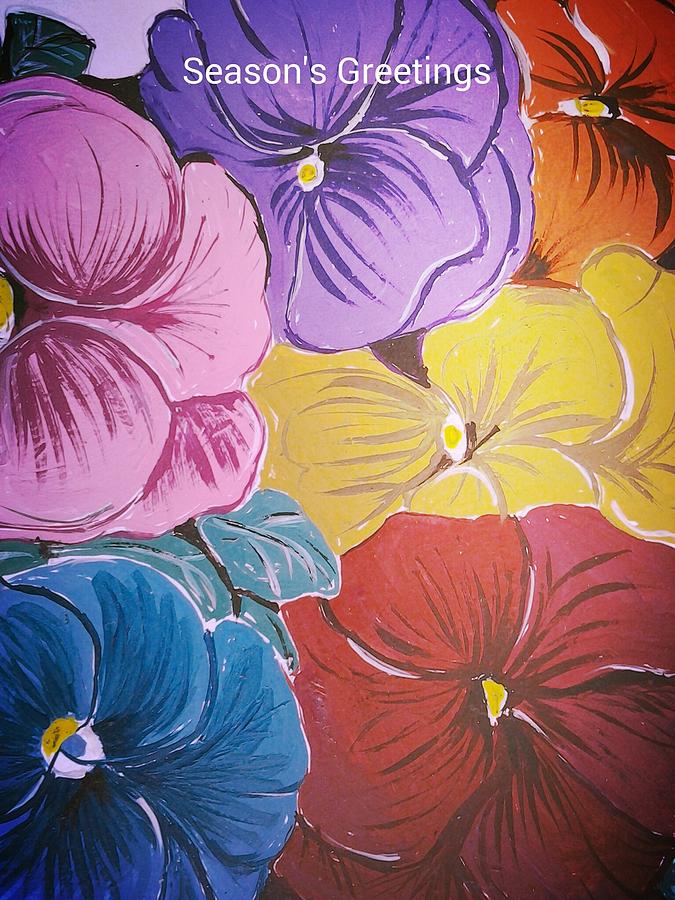 Flowers Painting - Greeting Cards- 1 by Karunita Kapoor Flowers Painting - Greeting Cards- 1 by Karunita Kapoor