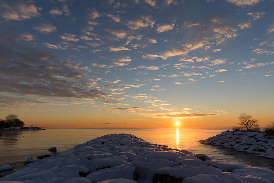 Greeting the Winter Sun on the Lake Photograph by Georgia Mizuleva