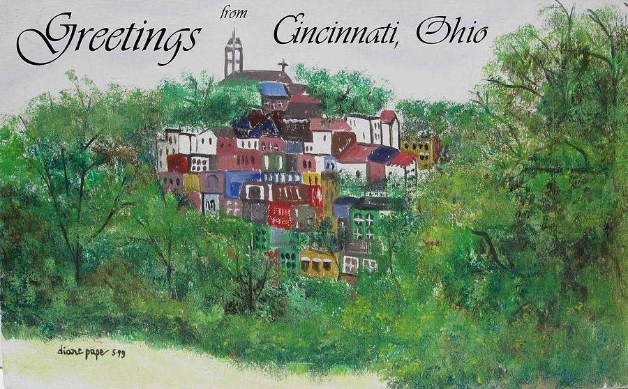 Greetings from Cincinnati Ohio Painting by Diane Pape