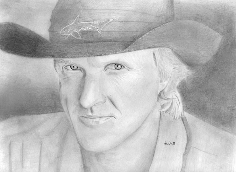 Greg Norman - The Shark Drawing by Pat Moore