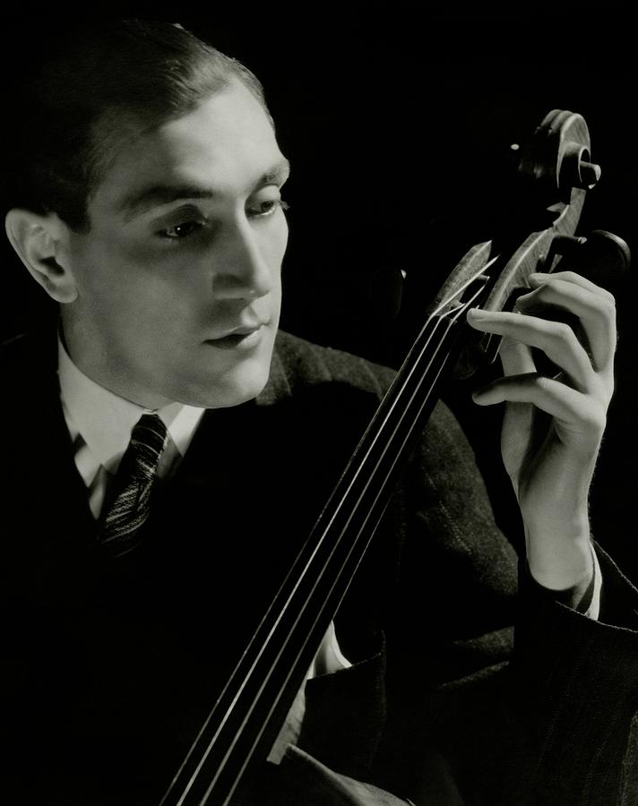 Gregor Piatigorsky With A Cello Photograph by Frances Mclaughlin-Gill