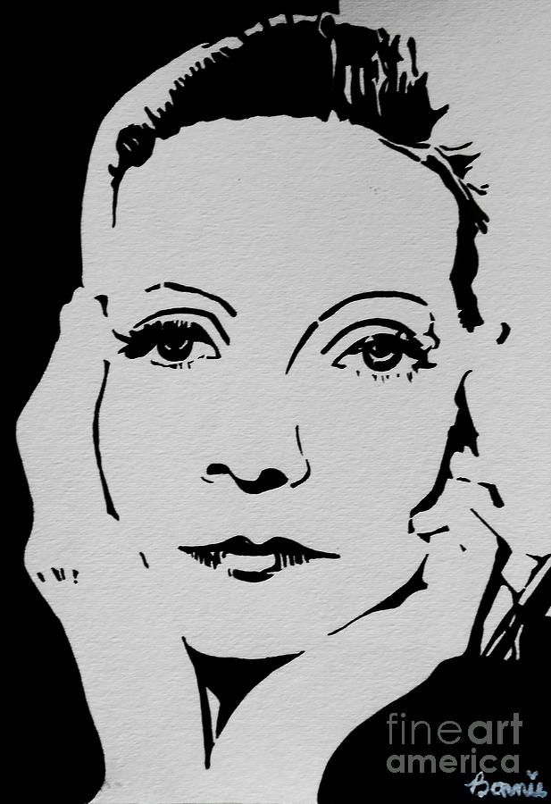 Black And White Painting - Greta Garbo #1 by Bonnie Cushman