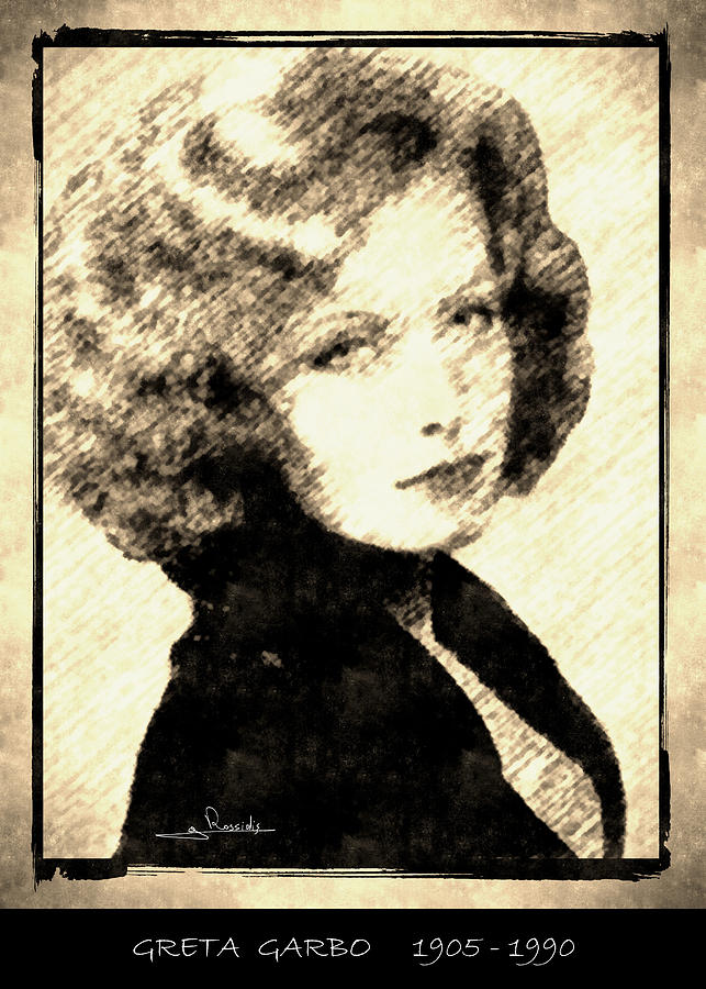 Greta Garbo Drawing by George Rossidis