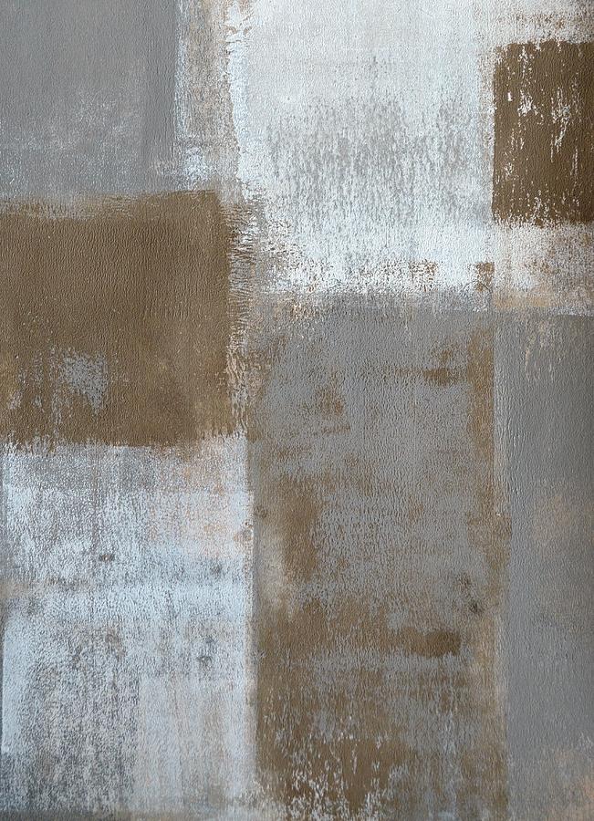Abstract Painting - Rolling With It - Grey and Brown Abstract Art Painting by CarolLynn Tice