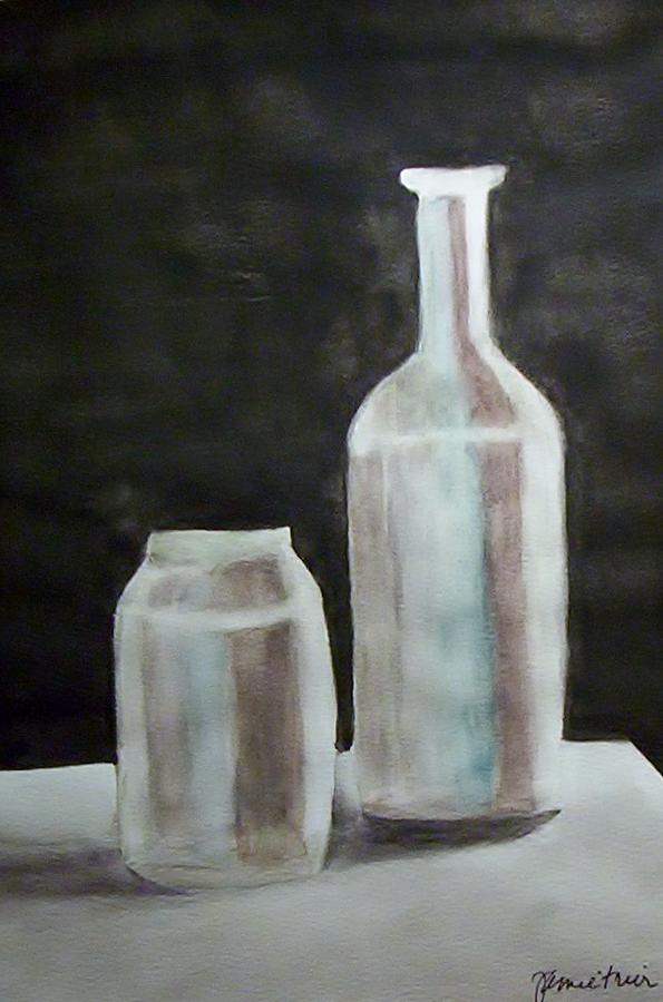 Grey Bottles Painting by Jamie Frier