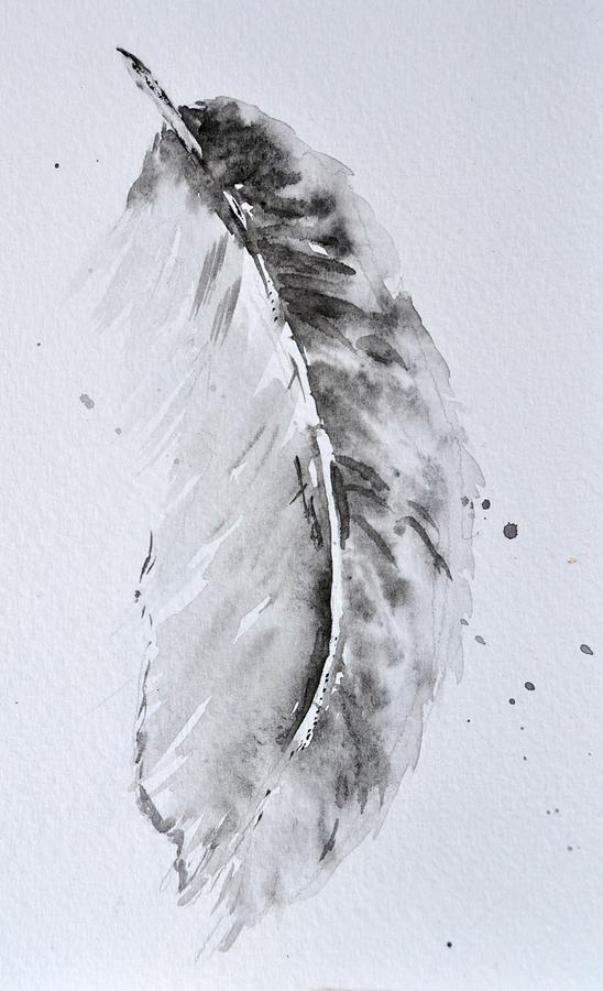 Grey Feather position A Painting by Beverley Harper Tinsley