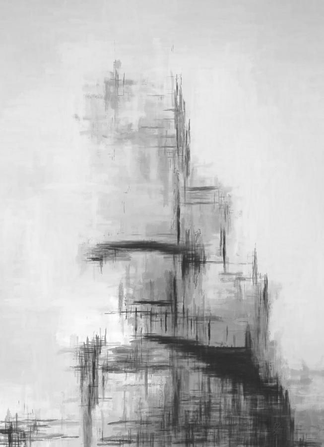 Black And White Painting - Grey Helix by Lonnie Christopher