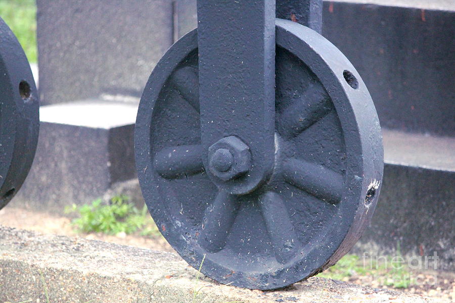Grey Rotator Cannon Wheel at Fort McHenry Photograph by Cynthia Snyder