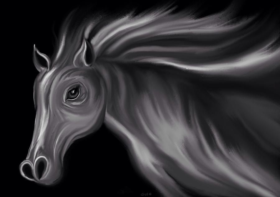 Grey Stallion  Painting by Nick Gustafson