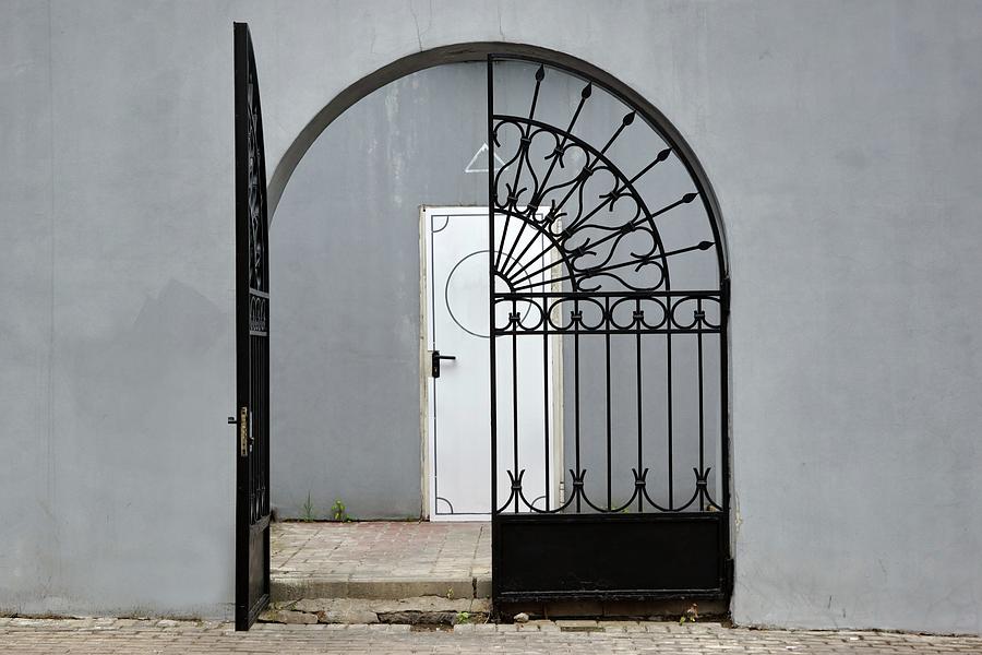 Grey Wall With Iron Gate And Door In Photograph by Avnphotolab Grey Wall With Iron Gate And Door In Photograph by Avnphotolab
