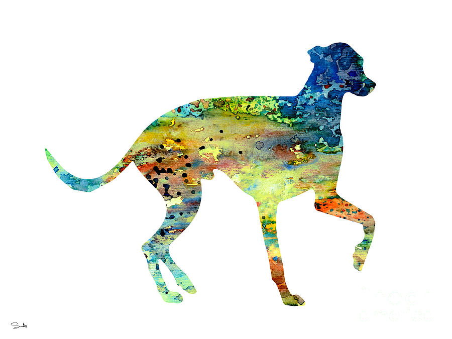 Greyhound Illustration Painting - Greyhound 3 by Watercolor Girl
