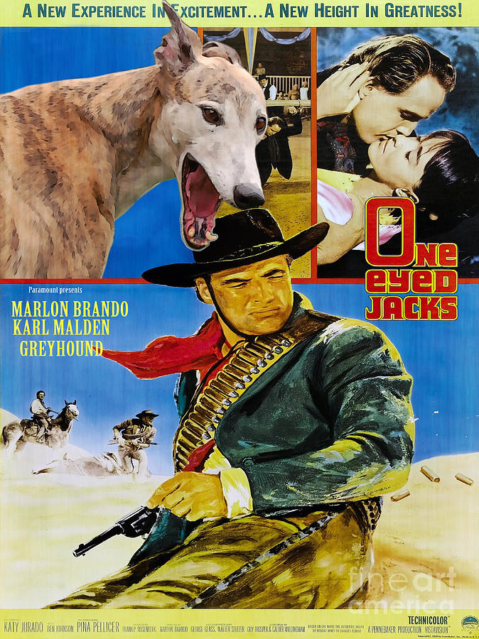 Greyhound Art - One Eyed Jacks Movie Poster Painting