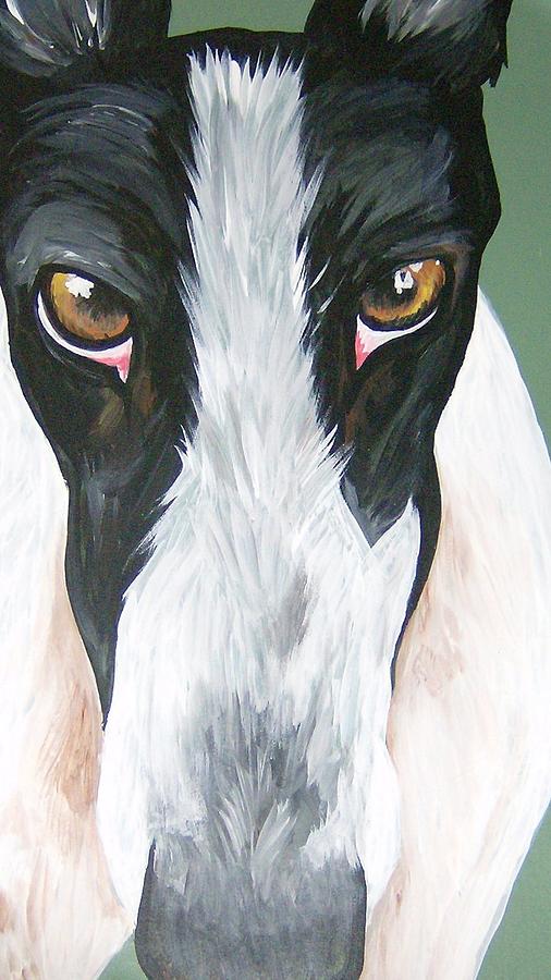 Greyhound Eyes Painting by Leslie Manley