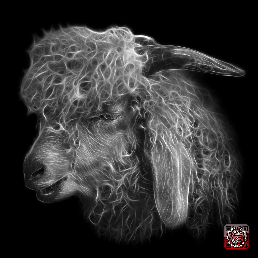 Greyscale Angora Goat - 0073 F Digital Art by James Ahn