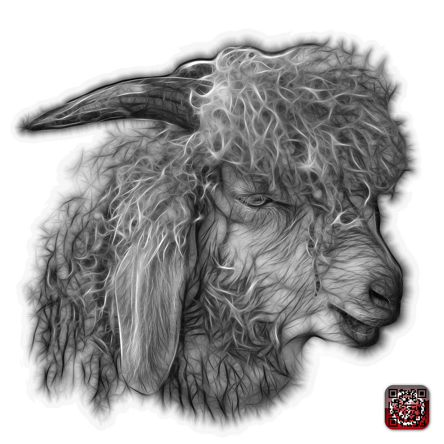Greyscale Angora Goat - 0073 FS Digital Art by James Ahn