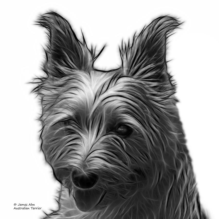 Greyscale Australian Terrier Pop Art - 6500 FS Digital Art by James Ahn