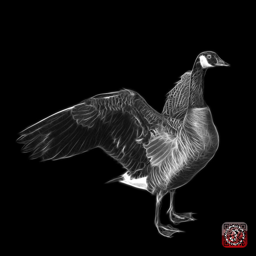 Greyscale Canada Goose Pop Art - 7585 - BB  Mixed Media by James Ahn