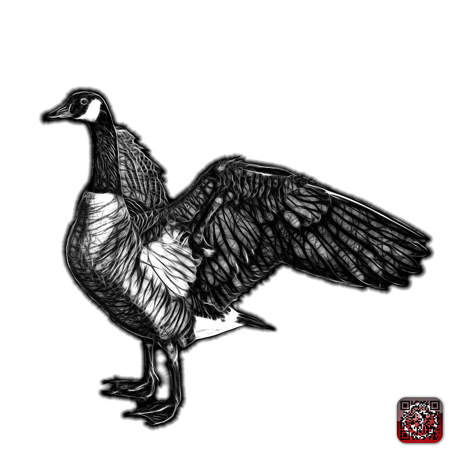 Greyscale Canada Goose Pop Art - 7585 - WB Mixed Media by James Ahn