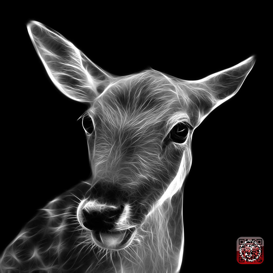Greyscale Deer - 0401 F Digital Art by James Ahn