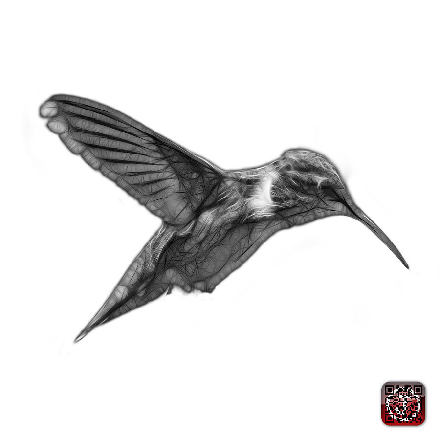 Greyscale Hummingbird - 2054 F S Digital Art by James Ahn
