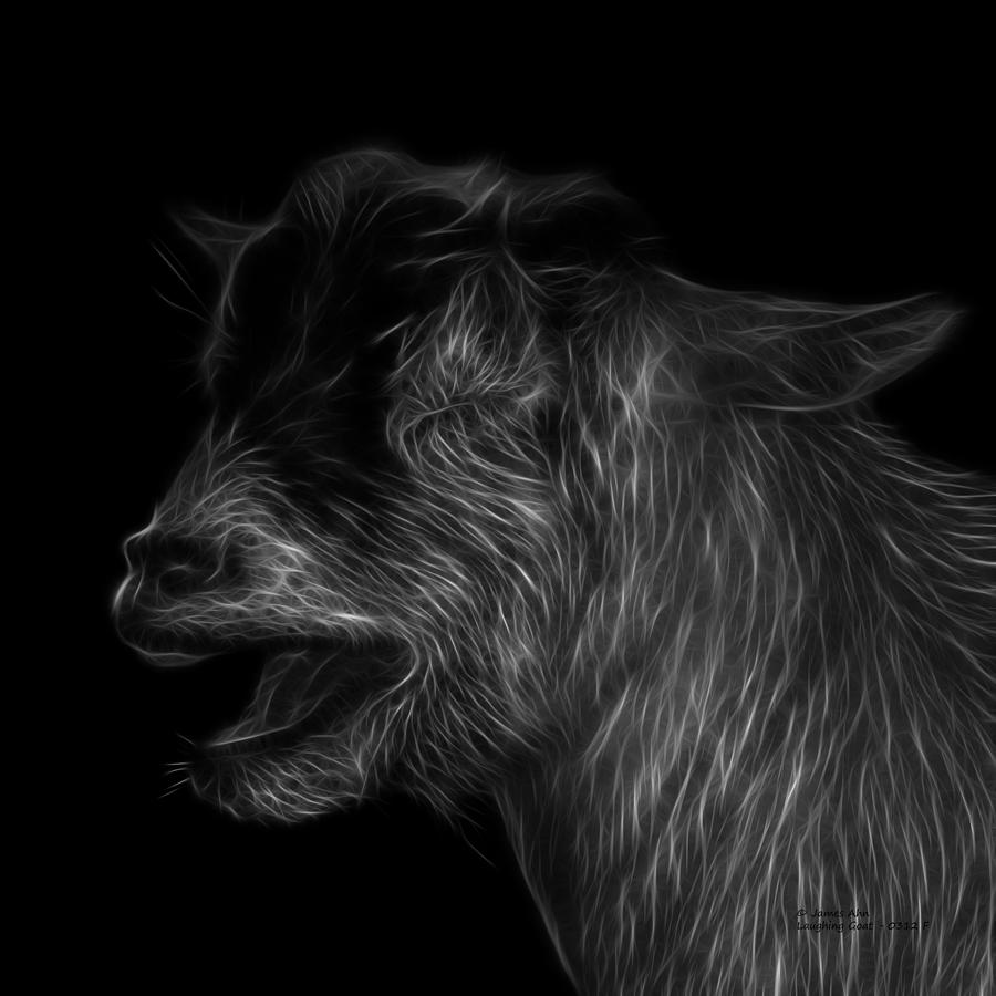 Greyscale Laughing Goat - 0312 F Digital Art by James Ahn