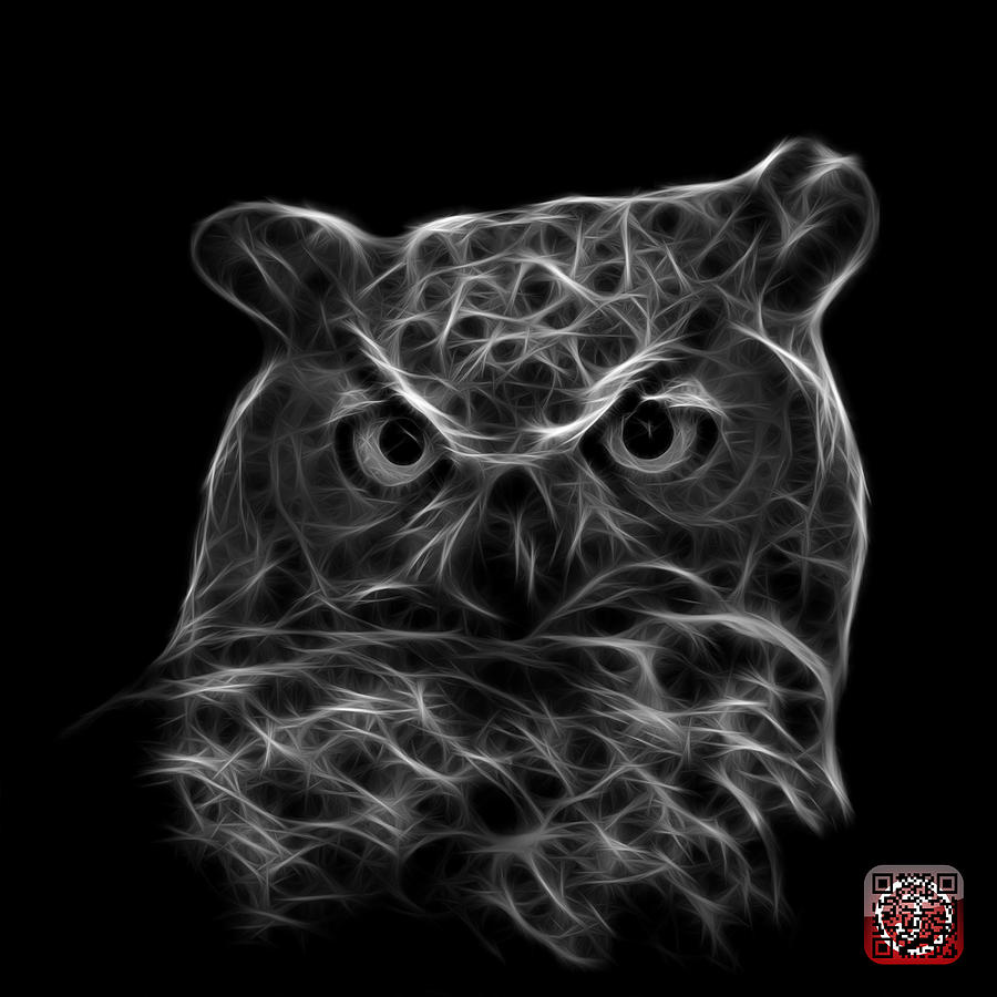 Greyscale Owl 4436 - F M Digital Art by James Ahn