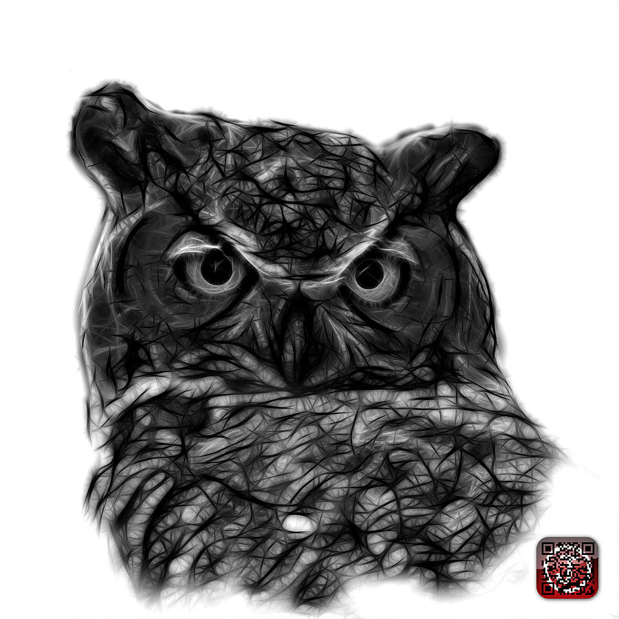 Greyscale Owl 4436 - F S M Digital Art by James Ahn