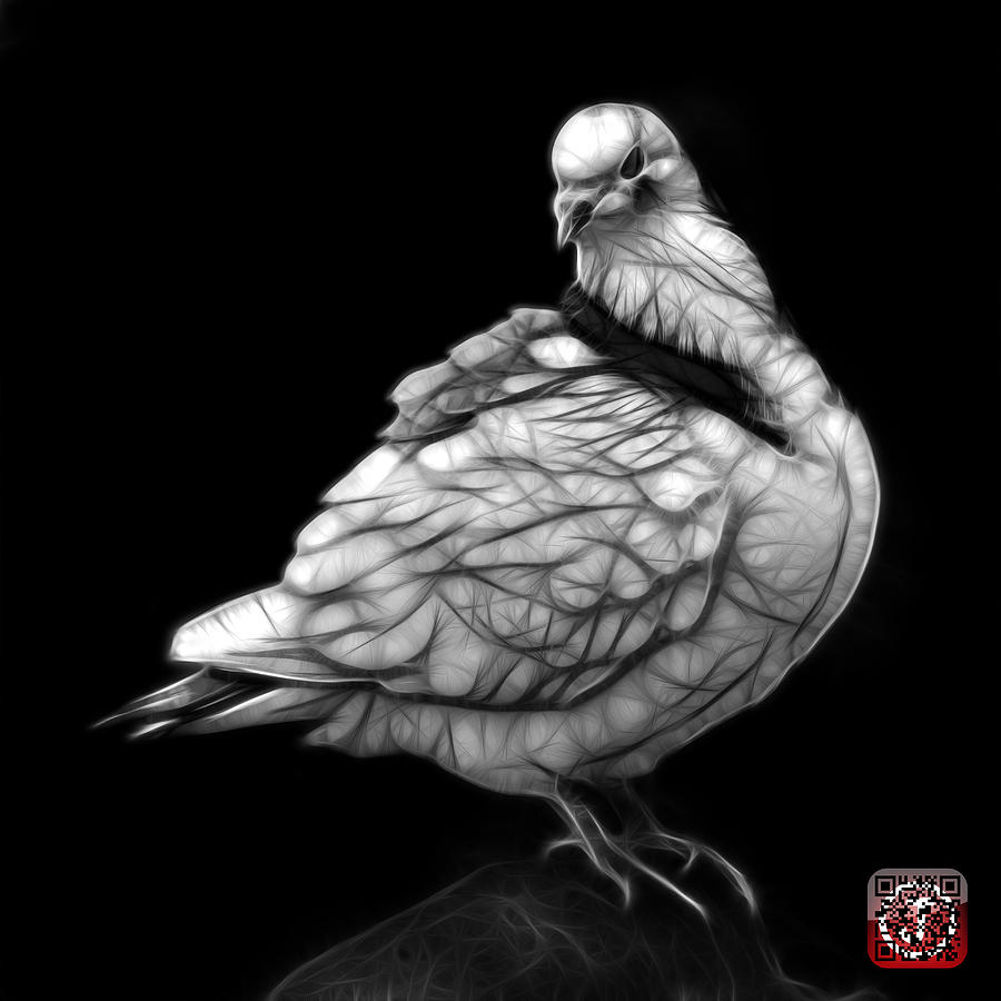 Greyscale Pigeon Pop Art 5516 - FS - BB -  Modern Animal Artist  Digital Art by James Ahn