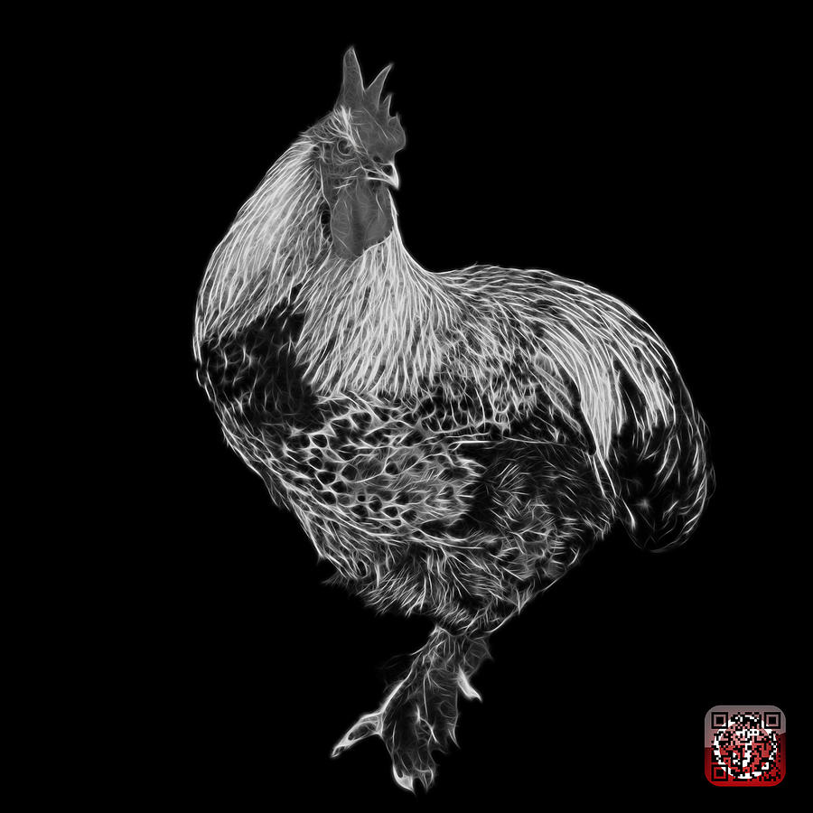 Greyscale Rooster 3166 F Painting by James Ahn