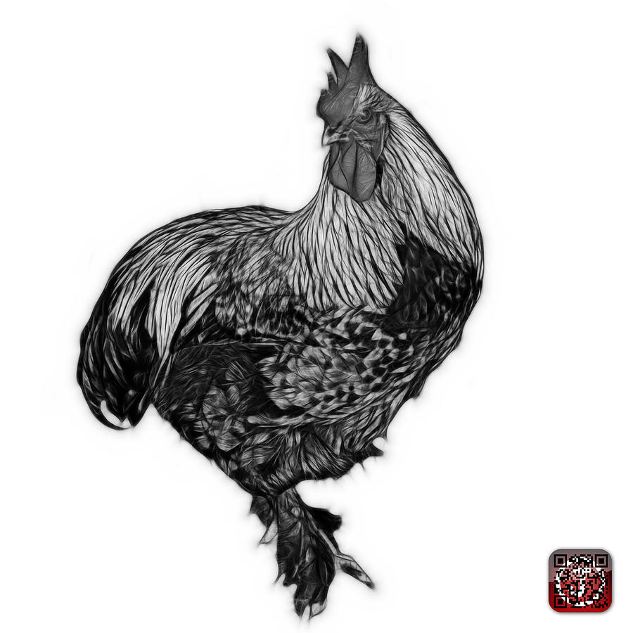 Greyscale Rooster - 3166 FS Painting by James Ahn