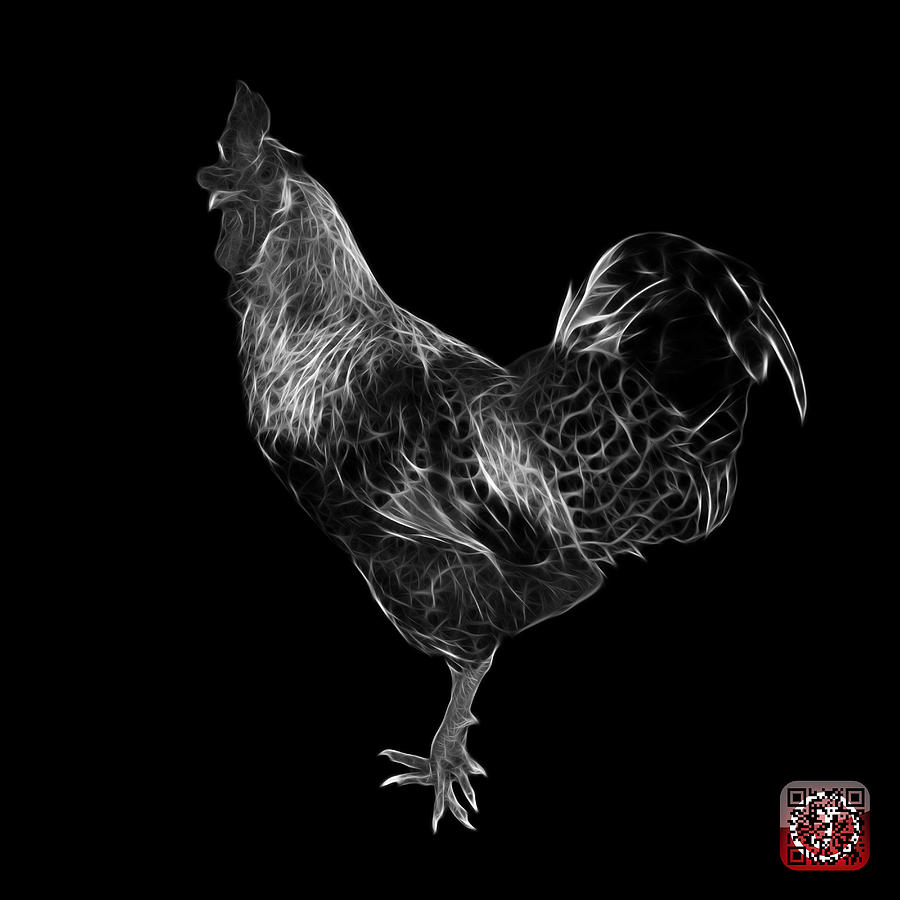 Greyscale Rooster 3186 F Digital Art by James Ahn